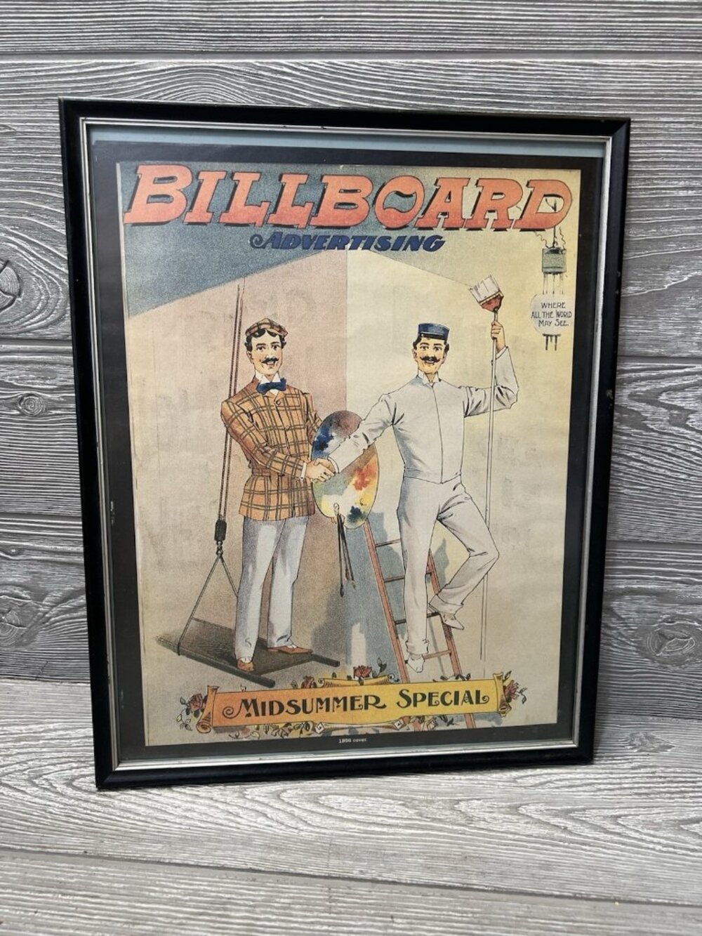Framed Billboard Advertising Magazine Cover Reprint Reproduction  Wooden Frame